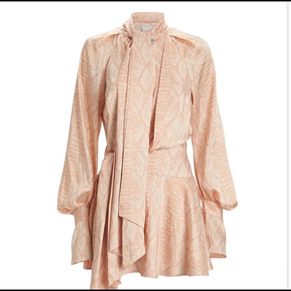 brand new acler silk, snake print wrap dress